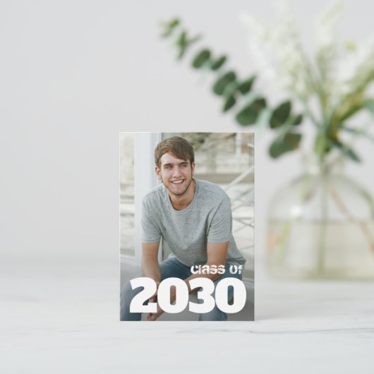 ミニサイズ 3.5" X 2.5" フォト 卒業パーティー 招待状 (スタンド正面)