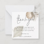 ミニサイズ | Boho Pampas Photo's Thank 結婚 You ノートカード (正面)