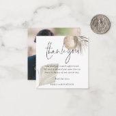 ミニサイズ | Boho Pampas Photo's Thank 結婚 You ノートカード (正面/裏面インサイチュ)