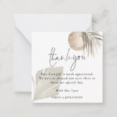 ミニサイズ | Boho Pampas Photo's Thank 結婚 You ノートカード (正面)