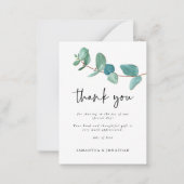 ミニサイズ | Eucalyptus 結婚's Thank You ノートカード (正面)