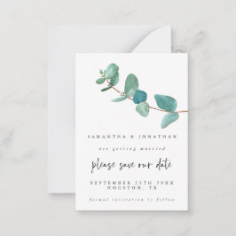 ミニサイズ | Eucalyptus Wedding Save The Date ノートカード