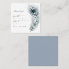 ミニサイズ | Peacock Feather 結婚's Thank You ノートカード