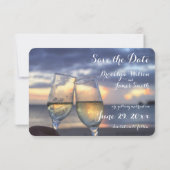 ミニサンセットビーチ日付フラットカードを保存 招待状 (裏面)