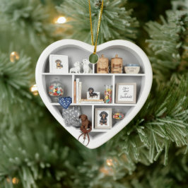 ミニシェルフDachshund Dog Lover edition 2Dプリント セラミックオーナメント