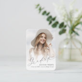 ミニシックモダンスクリプトフォト卒業招待状 エンクロージャーカード (スタンド正面)