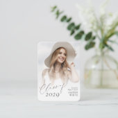 ミニシックモダンスクリプトフォト卒業招待状 エンクロージャーカード (スタンド正面)