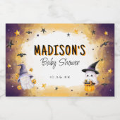 ミニシャンパンかわいいハロウィーン赤ちゃんシャワー スパークリングワインラベル (シングルラベル)