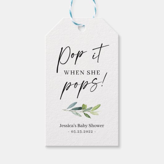 ミニシャンパンボトルギフトラベル ギフトタグ (正面)