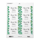 ミニシャンパンボトルラベルトロピカルウェディング ラベル (フルシート)