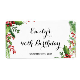 ミニシャンパンボトルラベル植物誕生日 ラベル