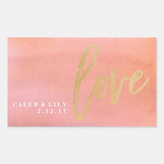 ミニシャンパンボトルラベル、ウェディングボトルラベル 長方形シール (正面)