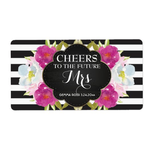 ミニシャンパンラベルブライダルシャワーのお気に入り ラベル (正面)