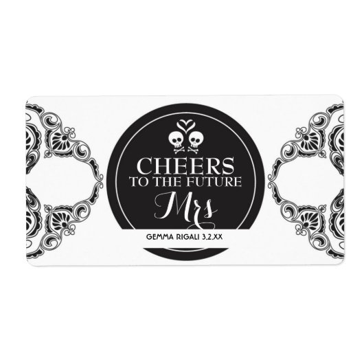 ミニシャンパンラベルブライダルシャワーのお気に入り ラベル (正面)