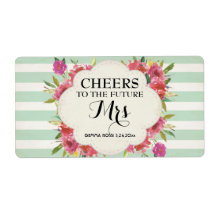 ミニシャンパンラベルブライダルシャワーのお気に入り – 緑