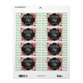 ミニシャンパンラベルブライダルシャワーのお気に入り – 緑 ラベル (フルシート)