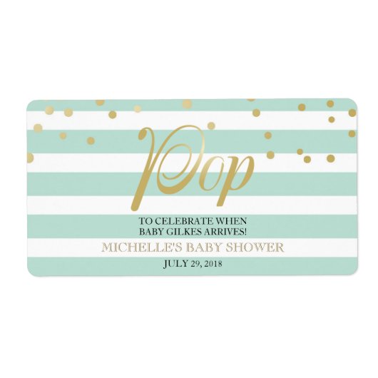 ミニシャンパンラベルベビー男女兼用シャワー ラベル (正面)