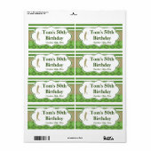 ミニシャンパンワインボトルラベルゴルフグリーン金ゴールド ラベル (フルシート)