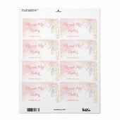 ミニシャンパンワインボトルラベルピンク金ゴールド ラベル (フルシート)