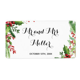 ミニシャンパンワインボトルラベル植物性結婚の ラベル