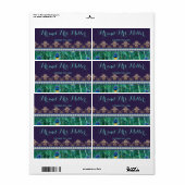 ミニシャンパンワインボトルラベル結婚孔雀 ラベル (フルシート)