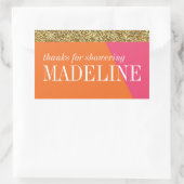 ミニシャンパン、ミニワインラベル、ブライダルシャワー 長方形シール (バッグ)