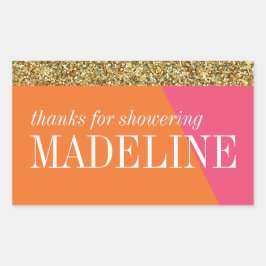 ミニシャンパン、ミニワインラベル、ブライダルシャワー 長方形シール