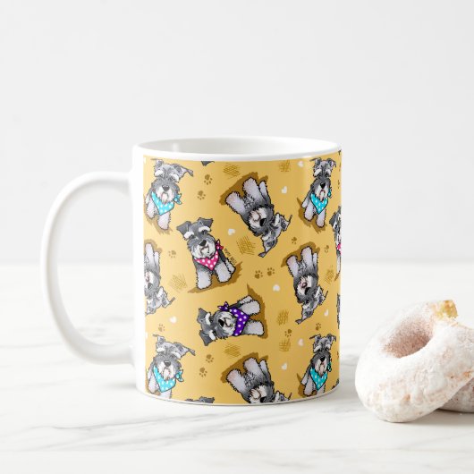 ミニシュナウザーサンシャイン コーヒーマグカップ (ドーナツ)