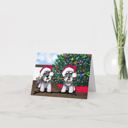 ミニシュナウザースクリスマスカード シーズンカード (正面)