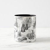 ミニシュナウザーテリアブラックトワール名前をカスタムする ツートーンマグカップ (中央)