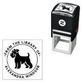 ミニシュナウザー犬のスタンディングシルライブラリー本の名前 セルフインキングスタンプ (インサイチュ)