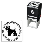 ミニシュナウザー犬のスタンディングシル 名前 返信先住所 セルフインキングスタンプ (インサイチュ)