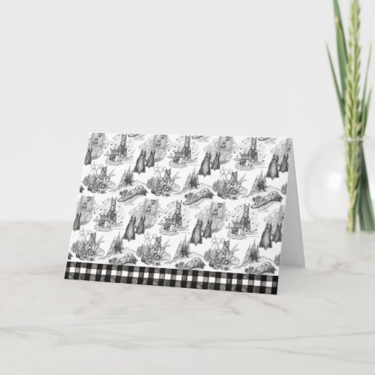 ミニシュナウザー テリア 黒 トイレ サンキューカード (正面)