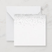 ミニシルバーグリッターミニマルウェディング日付を保存 ノートカード (裏面)