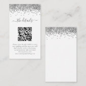 ミニシルバーグリッターQRコード結婚の詳細 エンクロージャーカード (正面/裏面)