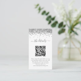 ミニシルバーグリッターQRコード結婚の詳細 エンクロージャーカード