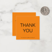 ミニシンプルオータムオレンジサンキュースクエアカード ノートカード (正面/裏面インサイチュ)