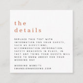 ミニシンプルタイポグラフィテラコッタ結婚ズ詳細 エンクロージャーカード (正面)