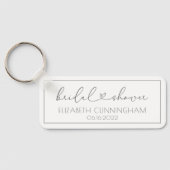 ミニシンプルマリスエレガントトシックハートブライダルシャワー キーホルダー (裏面)