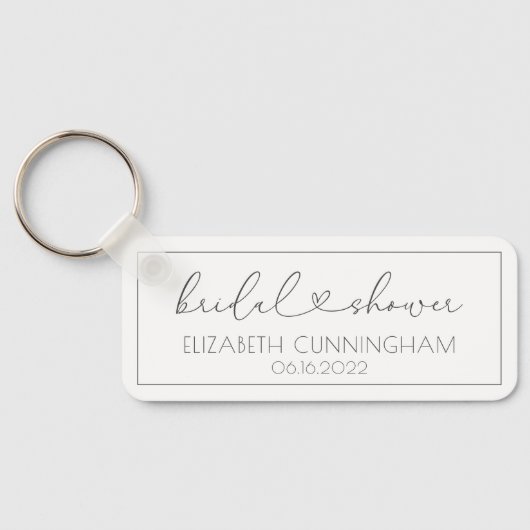 ミニシンプルマリスエレガントトシックハートブライダルシャワー キーホルダー (裏面)