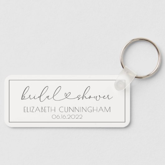 ミニシンプルマリスエレガントトシックハートブライダルシャワー キーホルダー (正面)