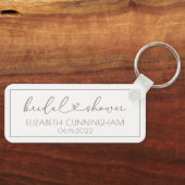 ミニシンプルマリスエレガントトシックハートブライダルシャワー キーホルダー (正面)