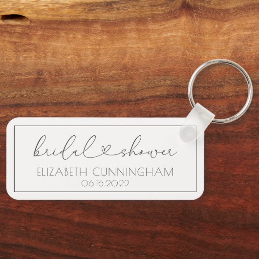 ミニシンプルマリスエレガントトシックハートブライダルシャワー キーホルダー (正面)