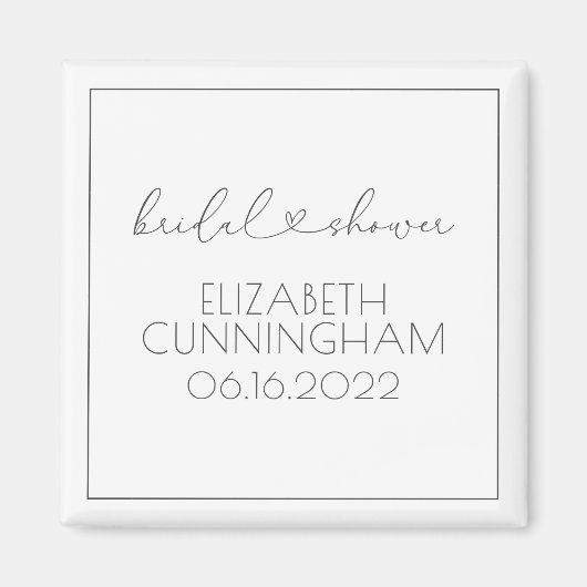 ミニシンプルマリスエレガントトシックハートブライダルシャワー マグネット (正面)