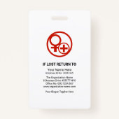 ミニシンプルマリストのグレーラインスタッフナースの写真ID バッジ (裏面)