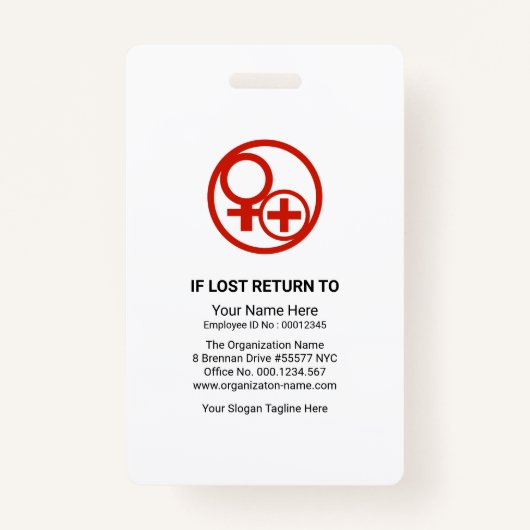 ミニシンプルマリストのグレーラインスタッフナースの写真ID バッジ (裏面)