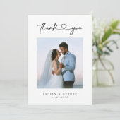 ミニシンプルマリストのシックハート結婚の写真 サンキューカード (スタンド正面)