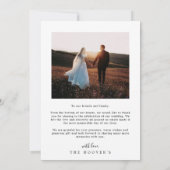 ミニシンプルマリストのシックハート結婚の写真 サンキューカード (裏面)