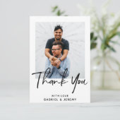 ミニシンプルマリストのスカスタムクリプト写真結婚ズ サンキューカード (スタンド正面)
