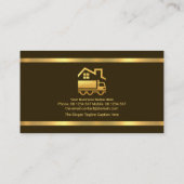 ミニシンプルマリストの印象的な金ゴールドラインが家に帰る 名刺 (裏面)